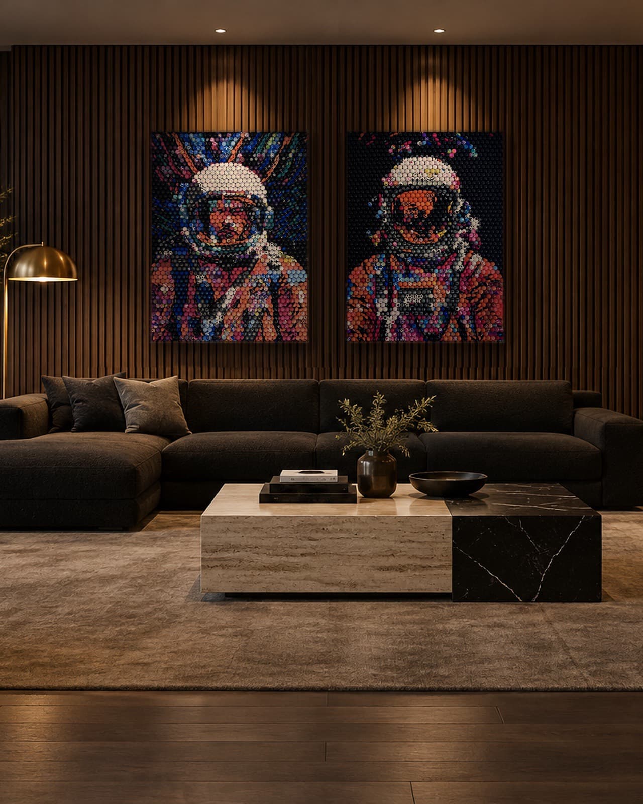Astronaut Diptych — close view