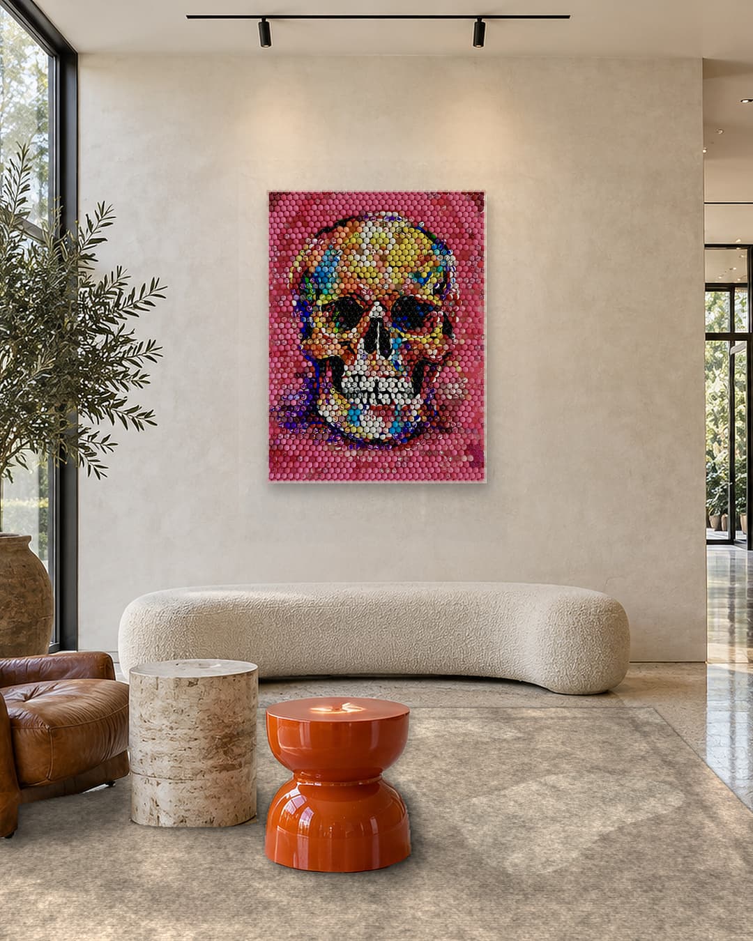 Pink Skull in Private Office