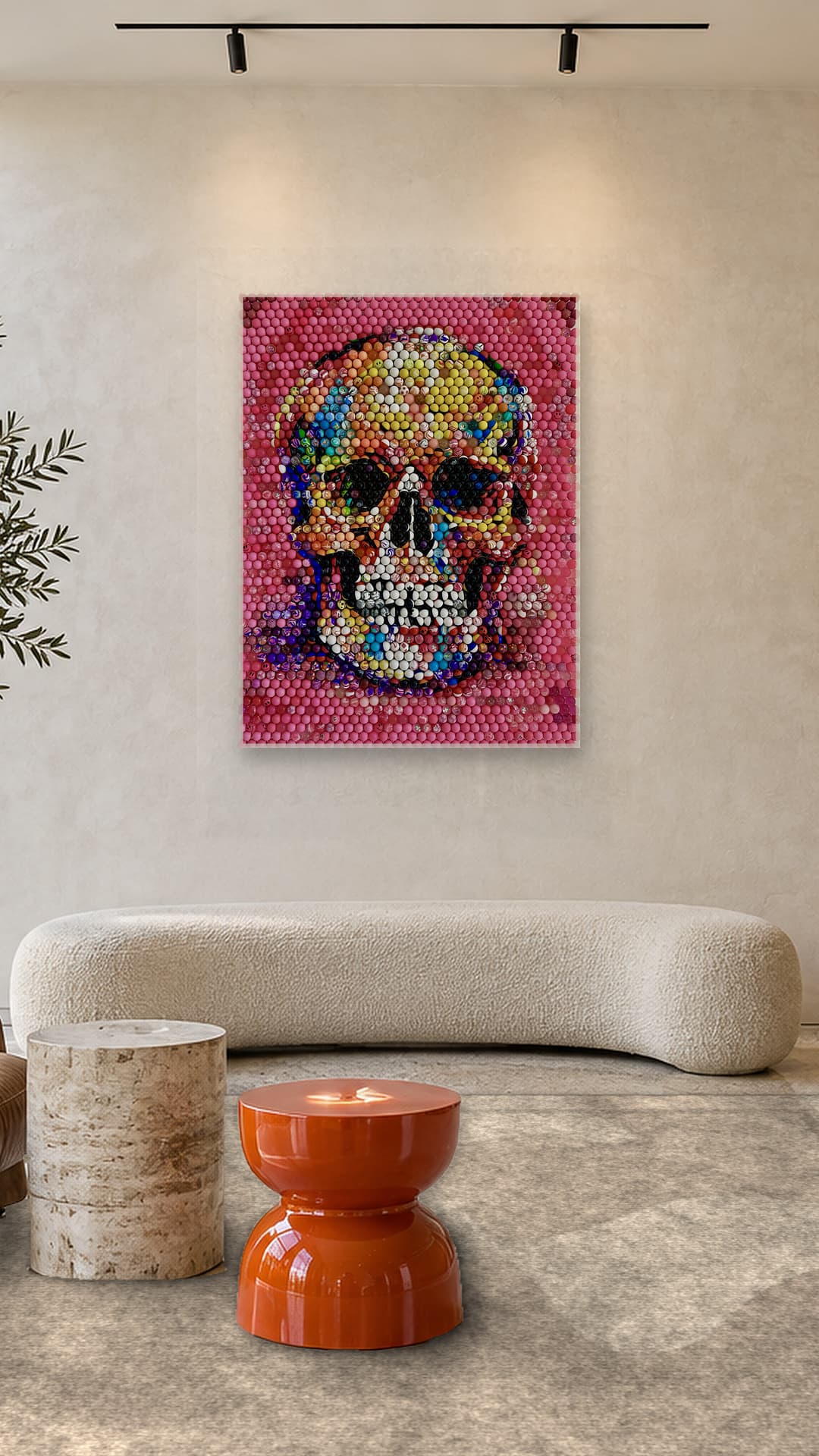 Pink Skull in Private Office